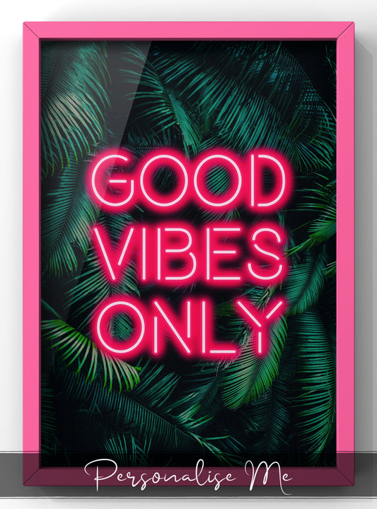 Personalised Jungle Neon Quote Print