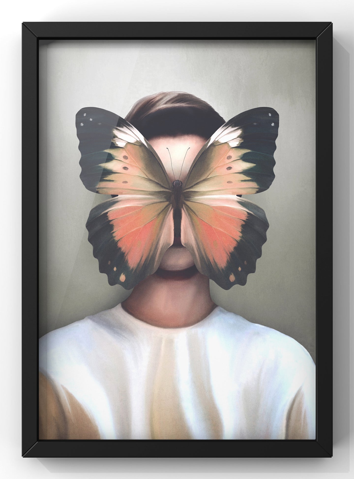Dark Art Butterfly Portrait Print | Weird & Wonderfull Butterfly Wall Art
