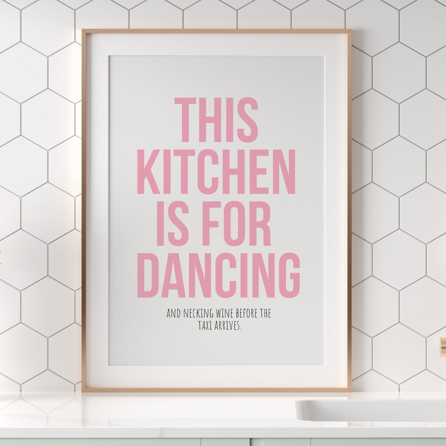 This Kitchen Is For Dancing And Drinking Wine Funny Wall Art | Kitchen Print