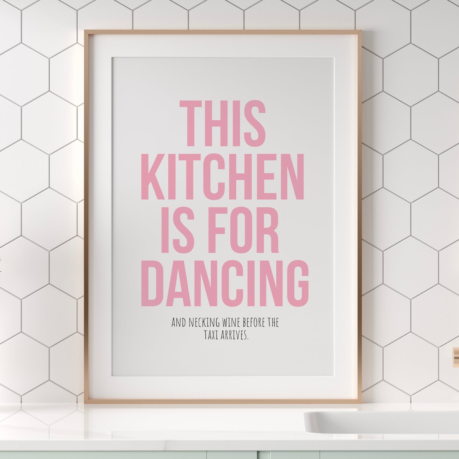 This Kitchen Is For Dancing And Drinking Wine Funny Wall Art | Kitchen Print