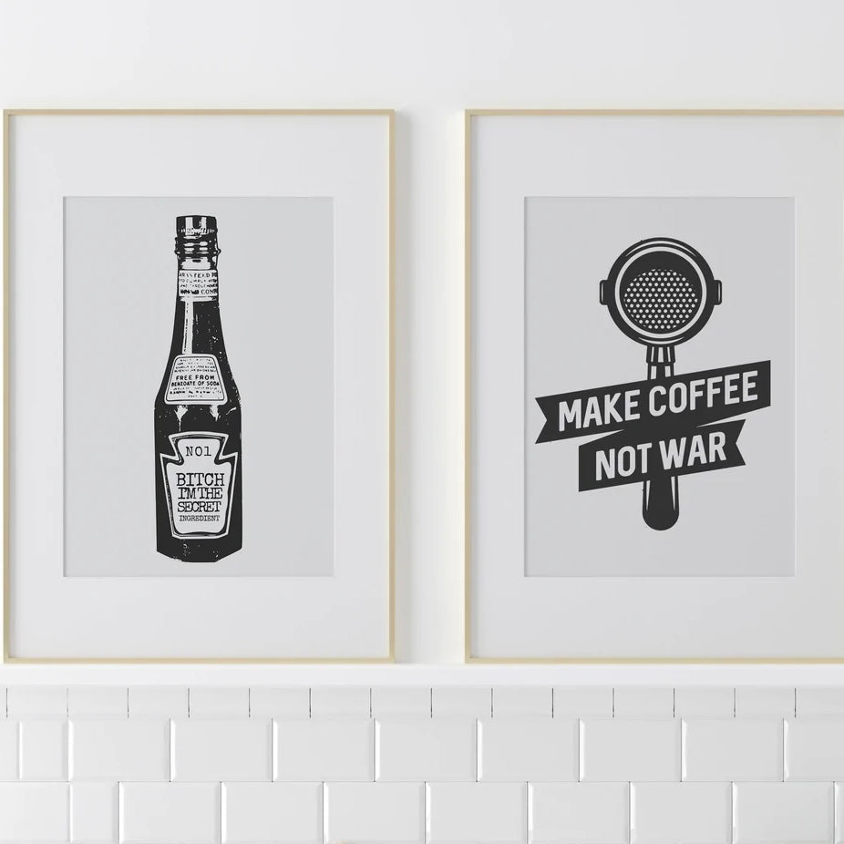 Bitch I’m the Secret Ingredient Kitchen Wall Art Set of Two