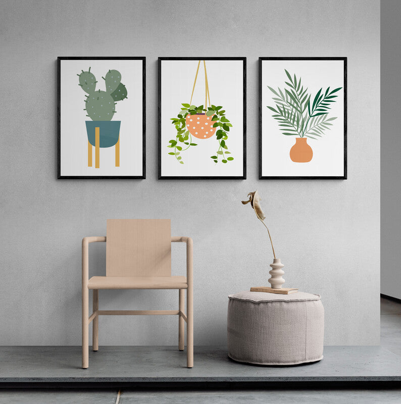 House of Plants Illustration Set of Three