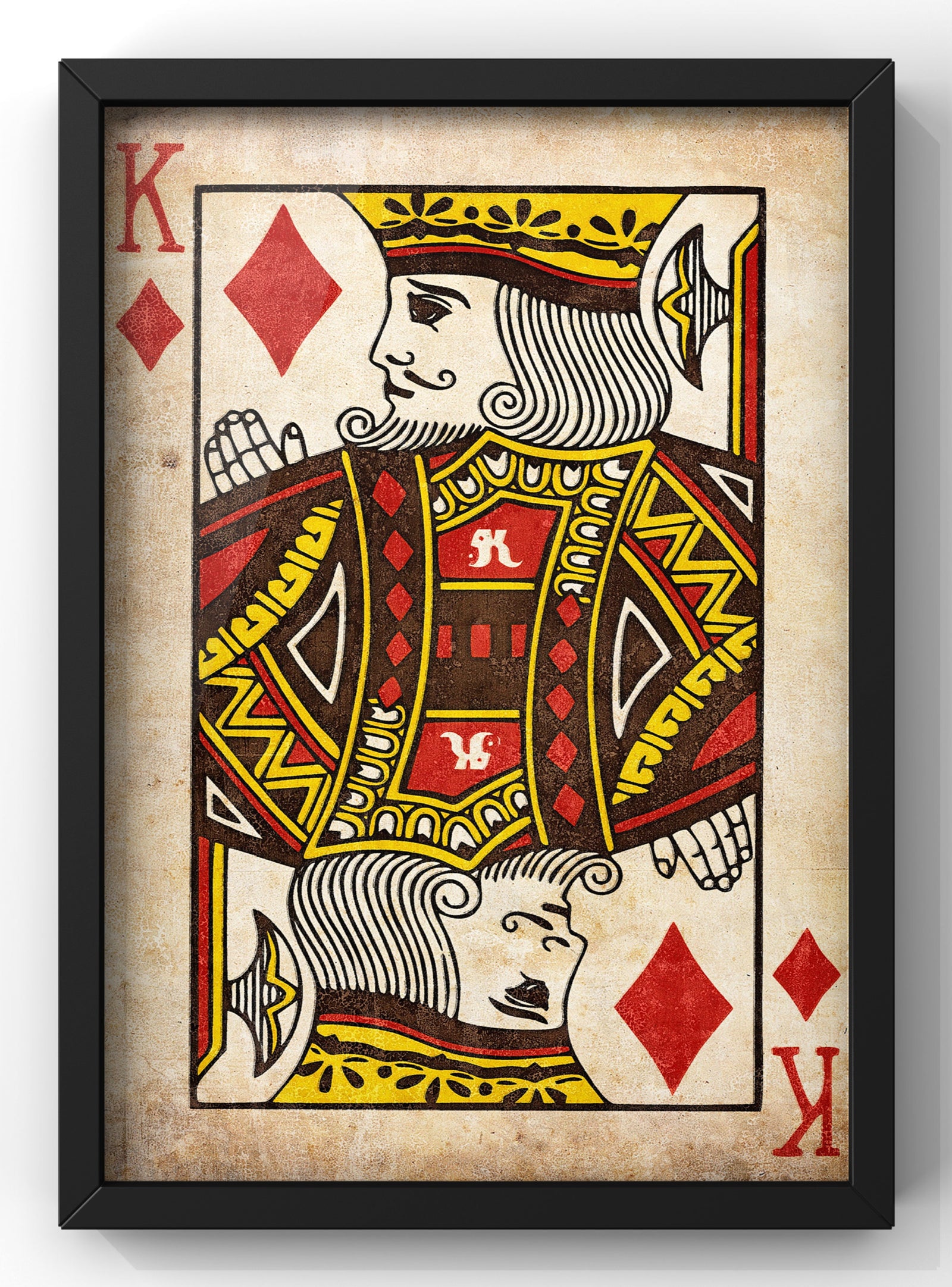 King of Diamonds Vintage Playing Card Poster