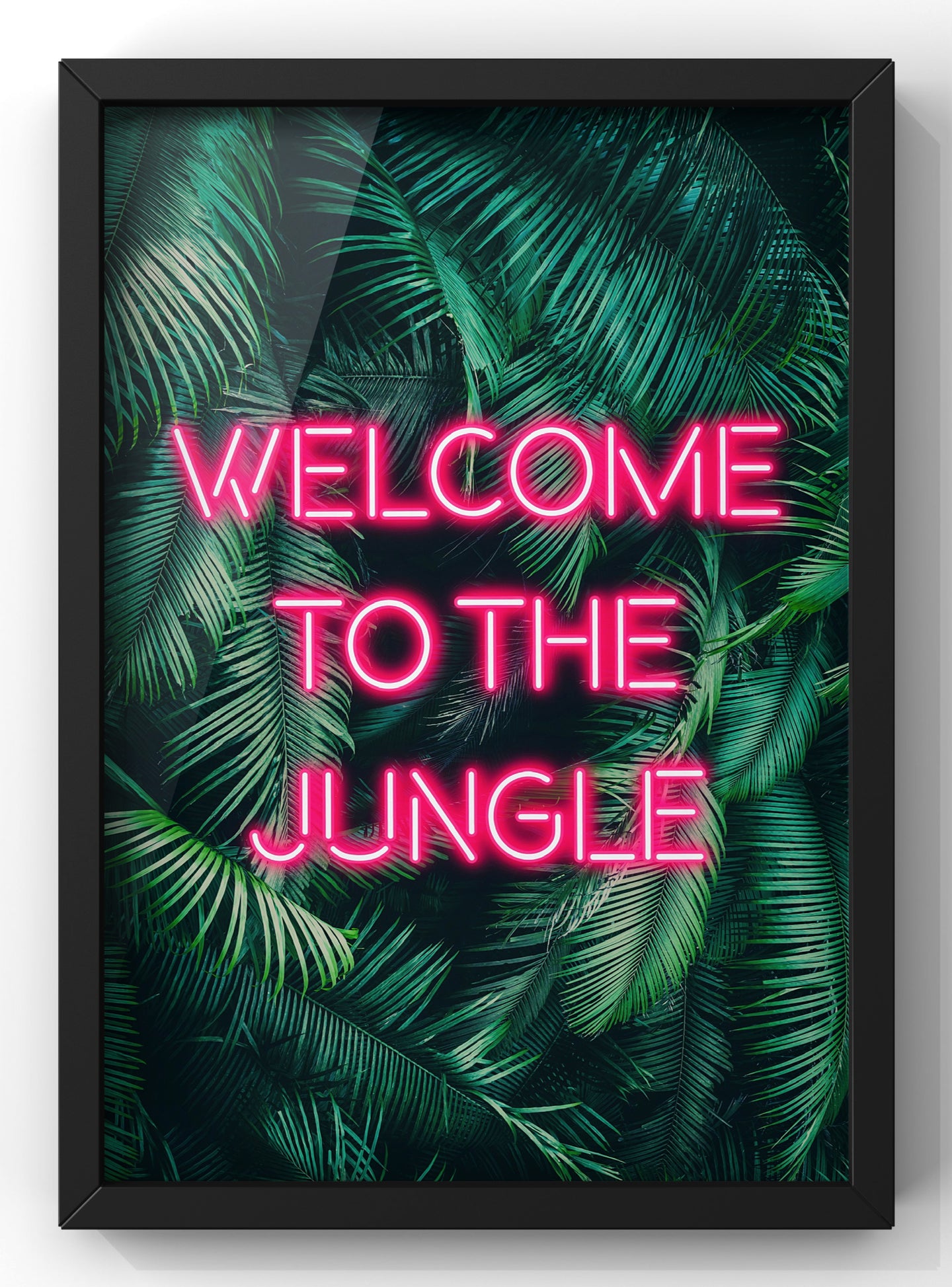Welcome to The Jungle | Tropical Pink Neon Quote Print
