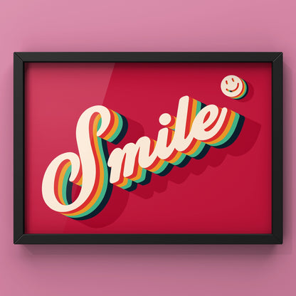 Smile Quote Print | Bold Bright Wall Art