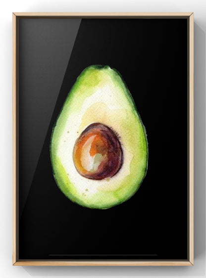 The Avocado Watercolour Print | Kitchen Wall Art