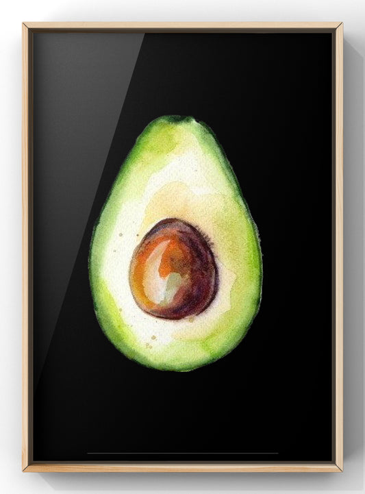 The Avocado Watercolour Print | Kitchen Wall Art