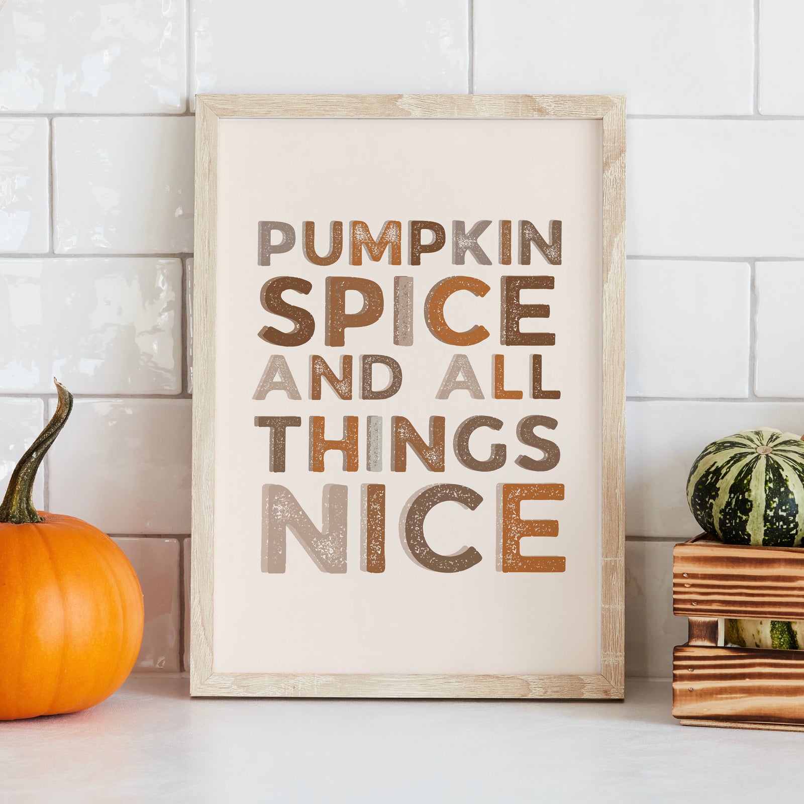 Pumpkin Spice & All Thing Nice Rustic Quote Print | Halloween Decor