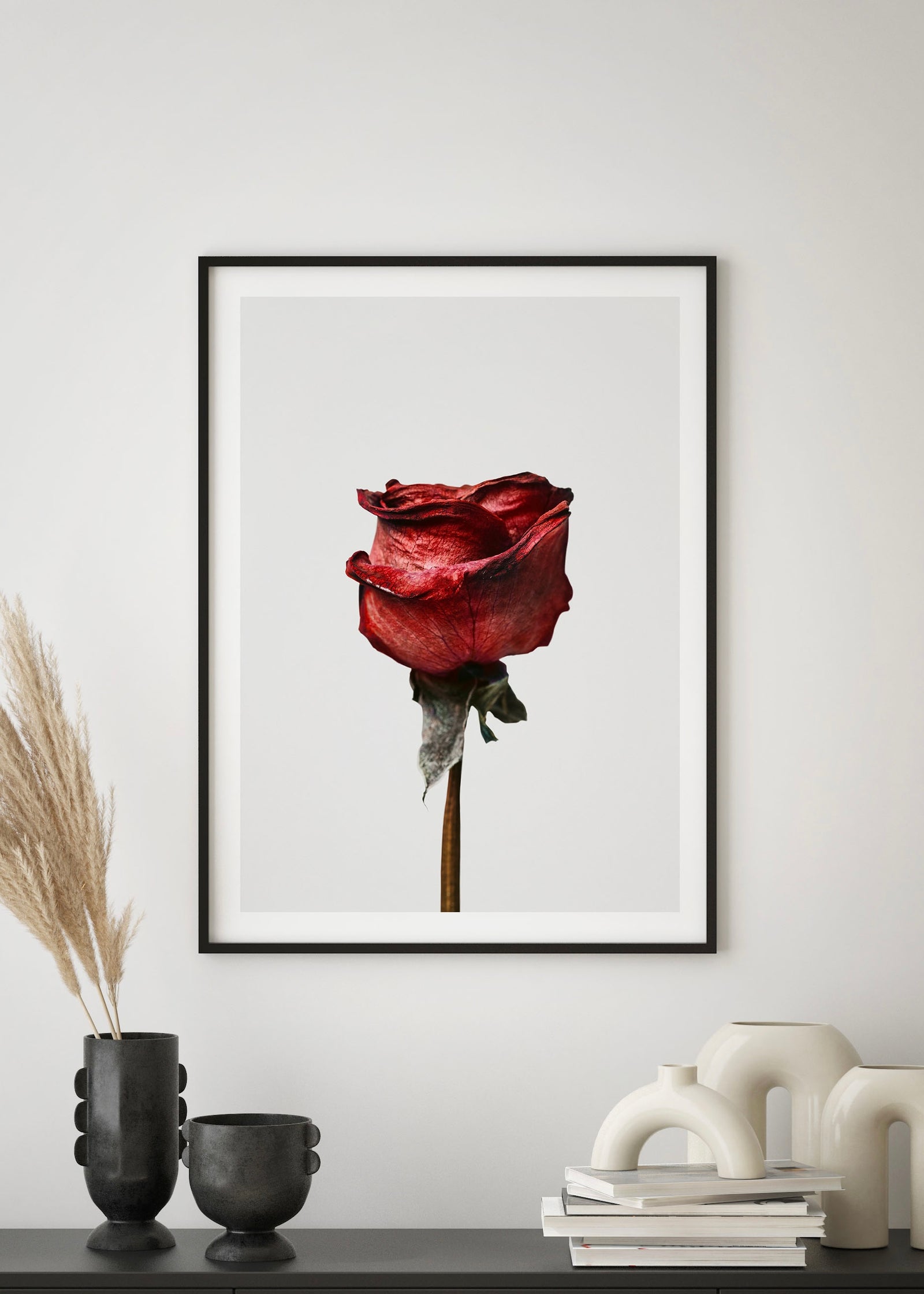 Dried Red Rose Photograph Wall Art Print