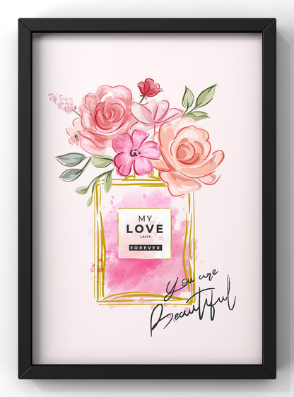 You are Beautiful Chanel Perfume Bottle Print | Bedroom Fashion Wall Art