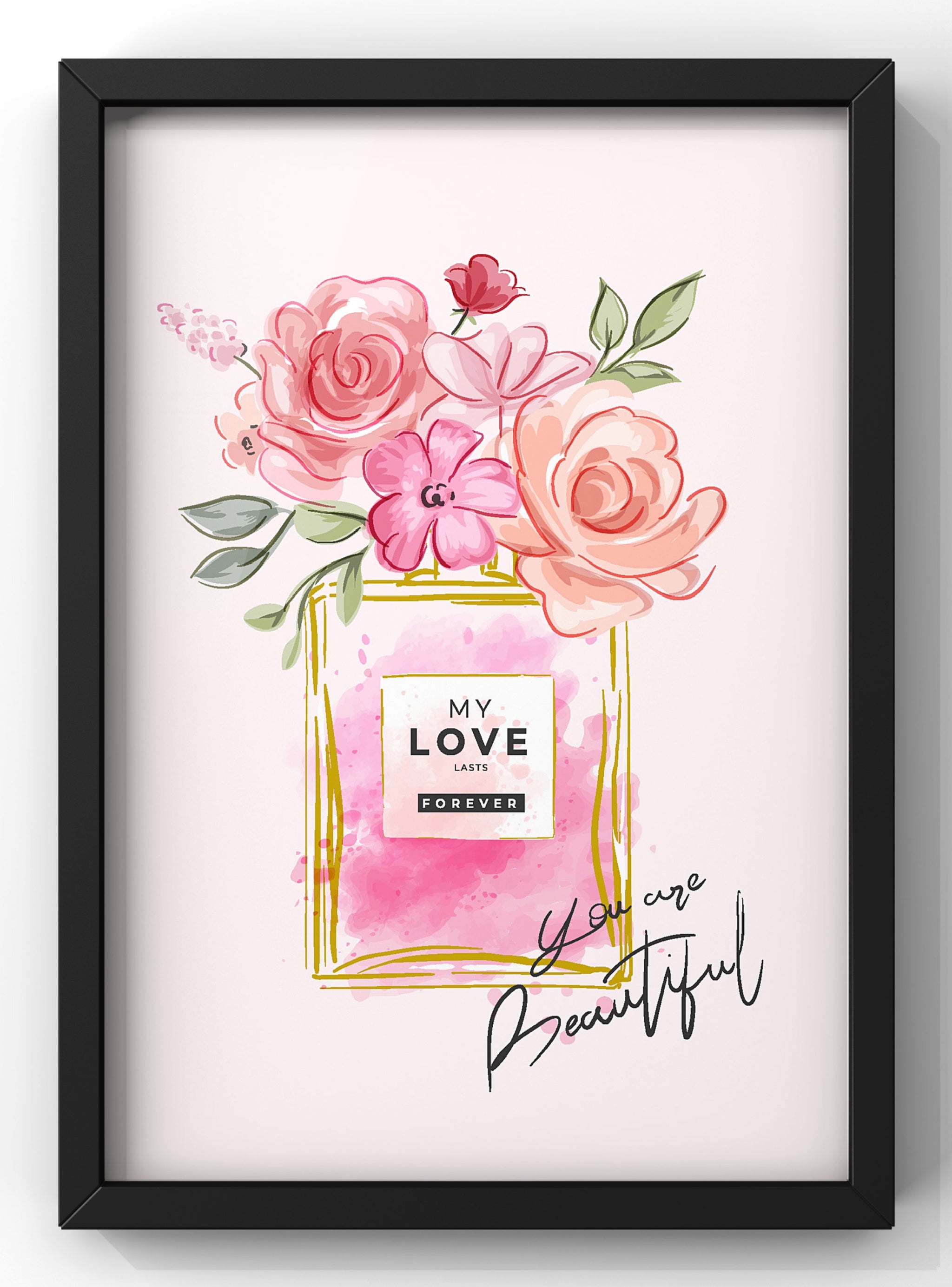 You are Beautiful Chanel Perfume Bottle Print Bedroom Fashion Wall Art