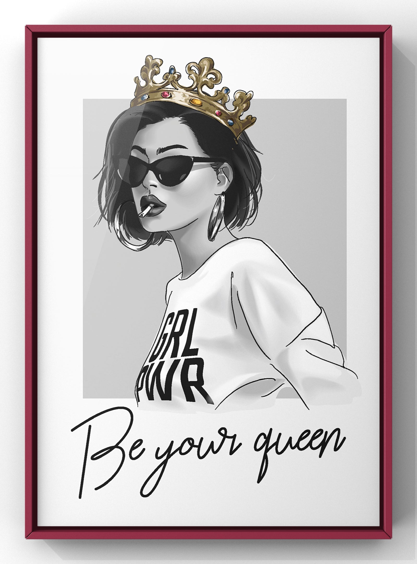 Be Your Queen Girl Power Fashion Print