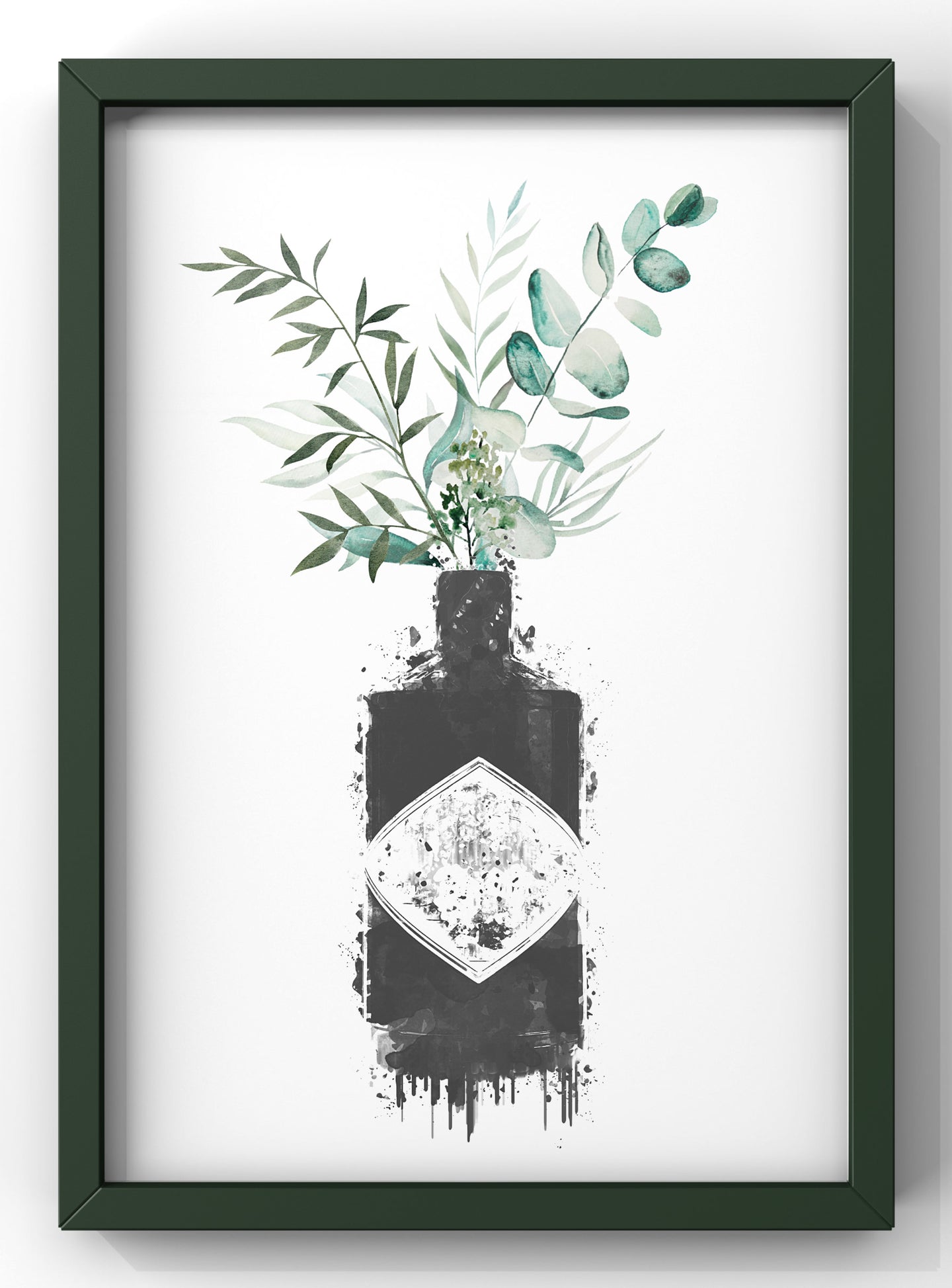 Botanical Gin Bottle Print | Kitchen Gin Wall Art | Hendricks Gin Print | Kitchen Wall Art