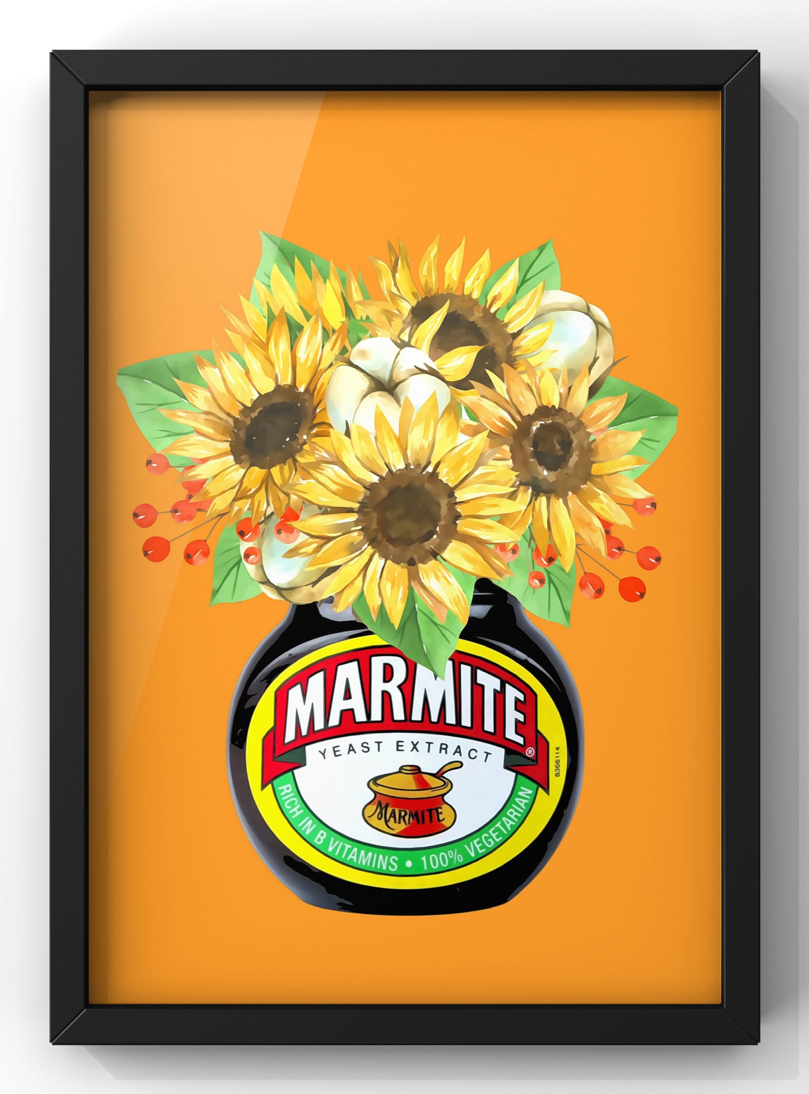 Floral Marmite Print | Bold Kitchen Condiment Wall Art
