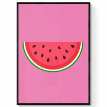 Load image into Gallery viewer, Minimal Bold Coloured Watermelon Slice Print
