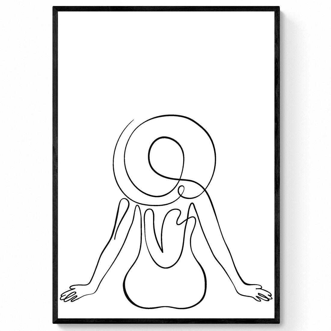 One Line Drawn Beach Pose Print | Simplistic Wall Art