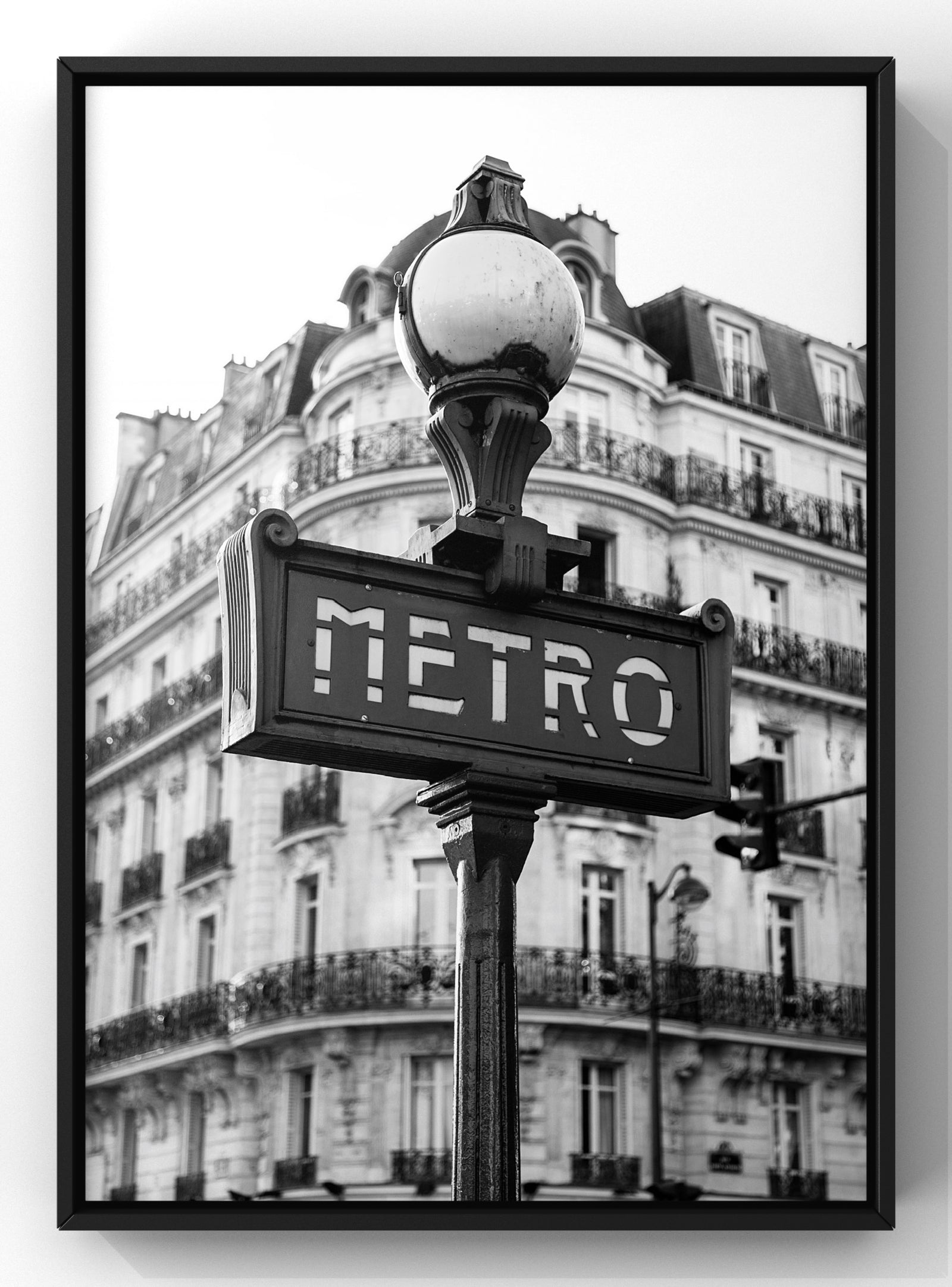 Black & White Paris Metro Sign | Photographic Wall Art