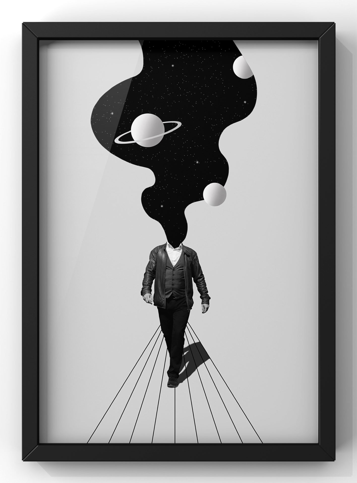 Rocket Man Modern Wall Art Print | Space Man Walking Print