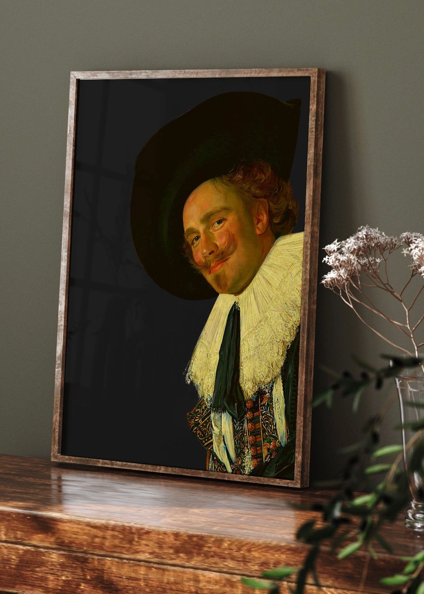Vintage Peeking Oil Portrait | Alternative Wall Art