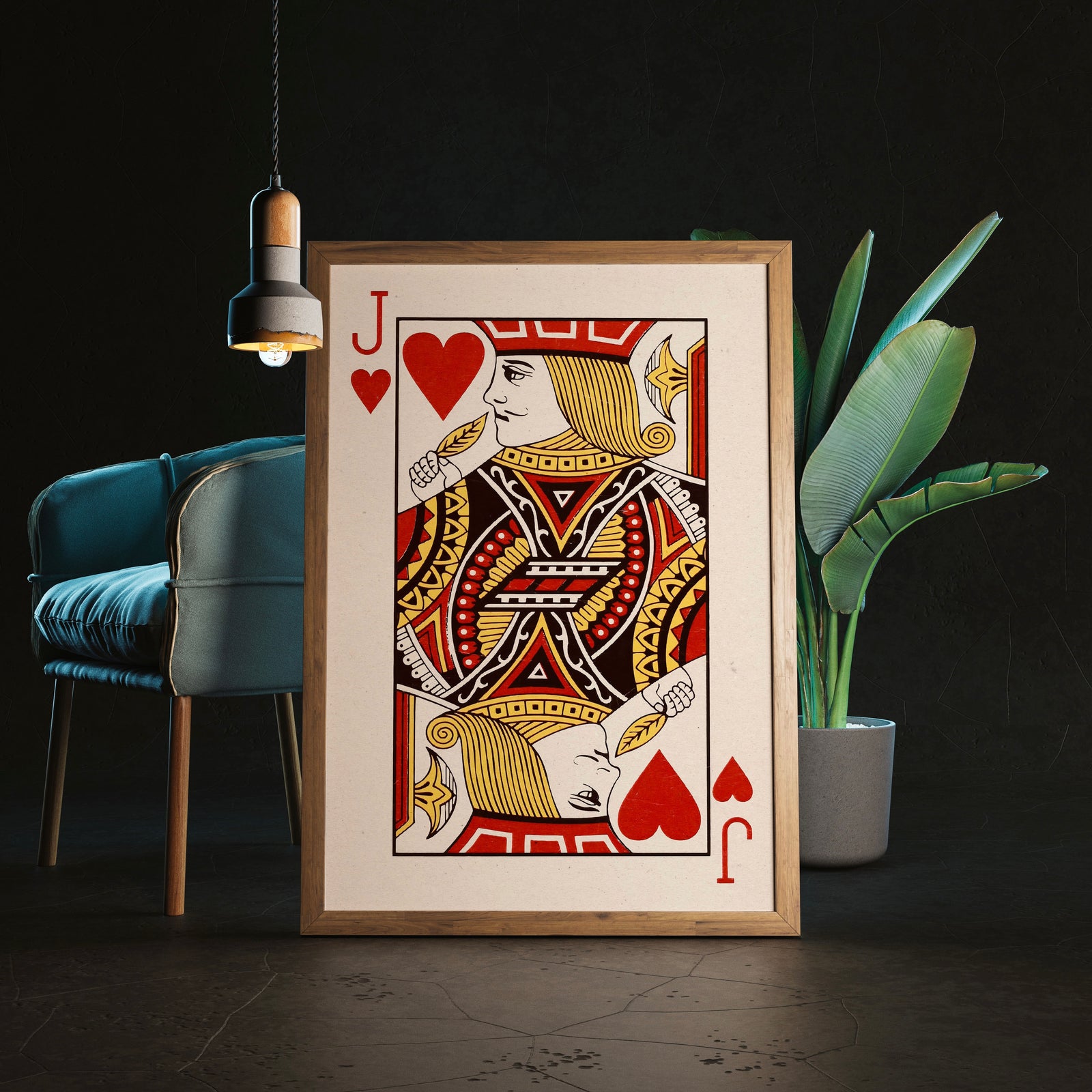 Jack of Hearts Vintage Style Playing Card Poster | Vintage Poker Wall Art