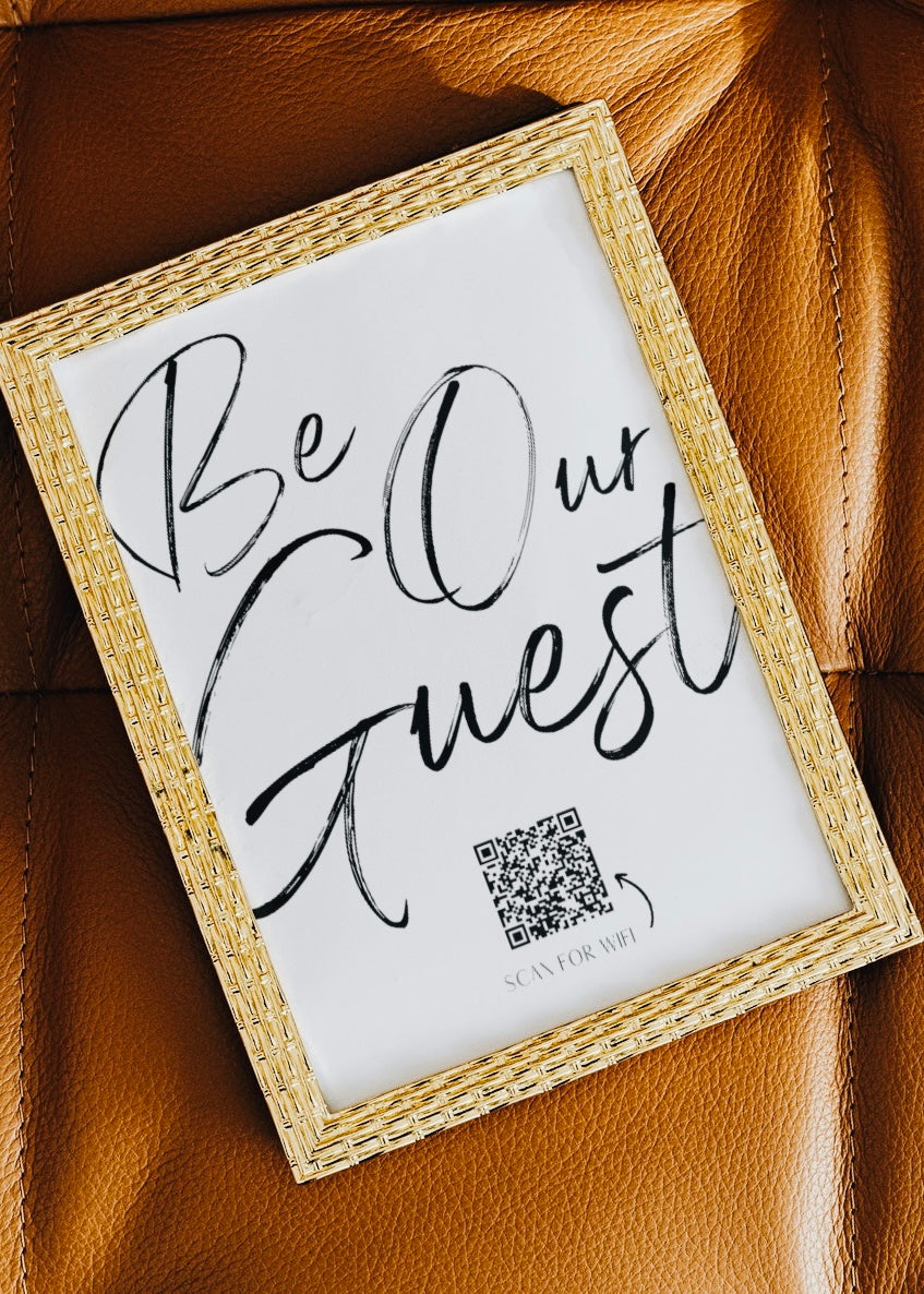 Be Our Guest Wi-Fi QR Code Print | Wifi Print