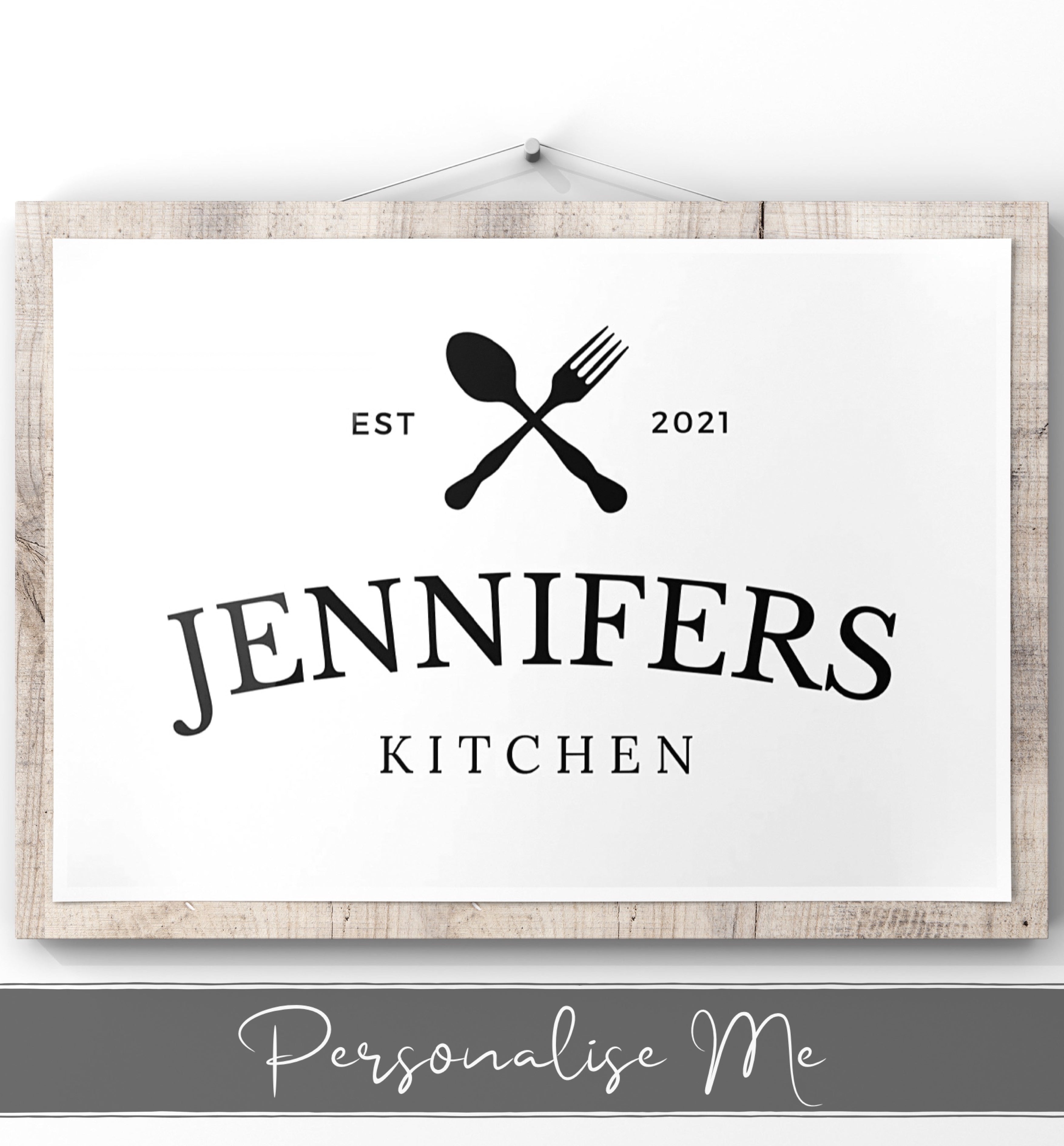 Personalised Named Kitchen Sign Print