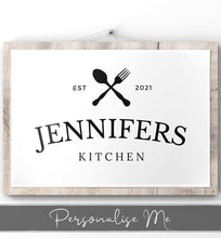 Load image into Gallery viewer, Personalised Named Kitchen Sign Print
