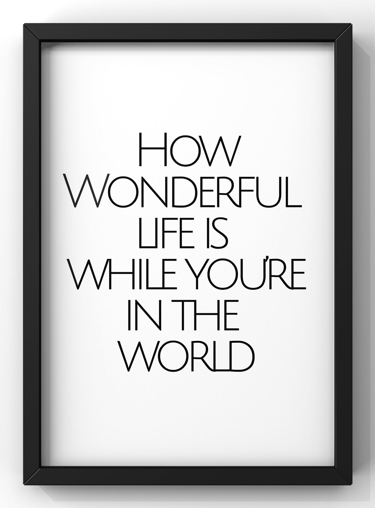 How Wonderful Life Is while you’re in the world | Lyric quote print