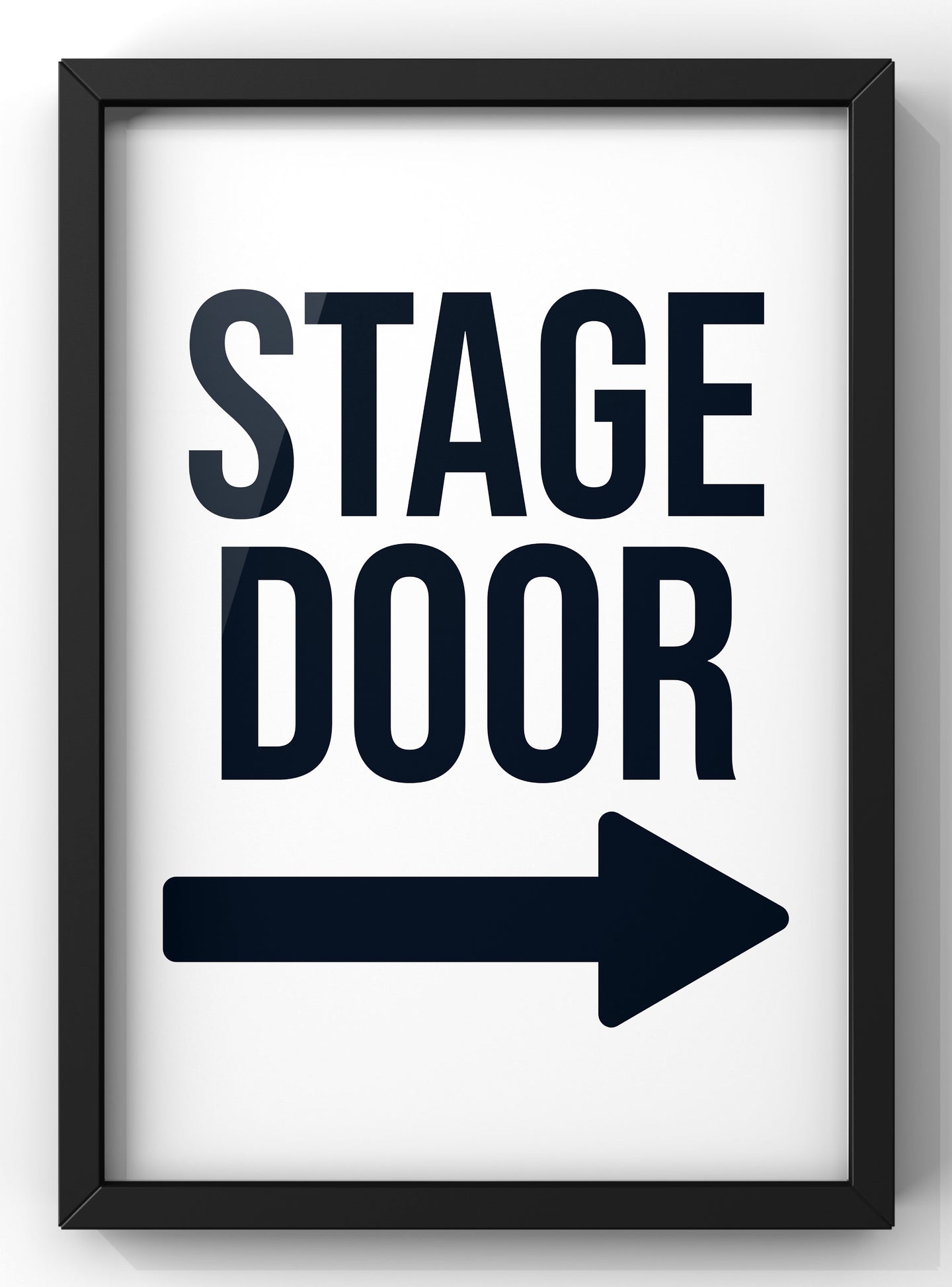 Stage Door This Way Quote Print | Minimal Wall Art Print