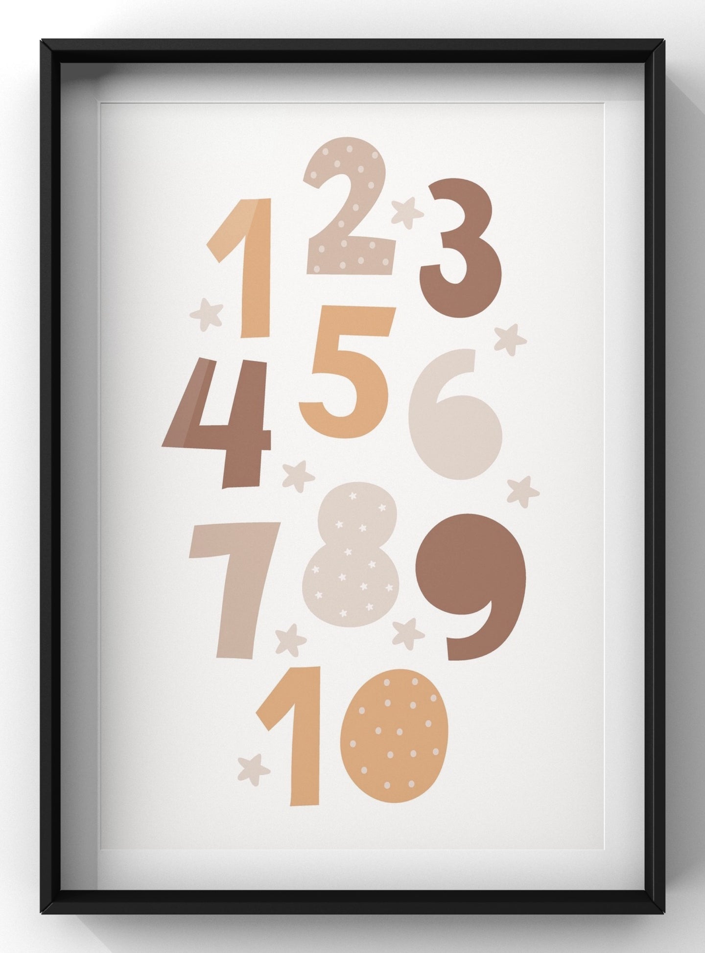 Cute Cartoon Boho Number Print | Nursery Wall Art