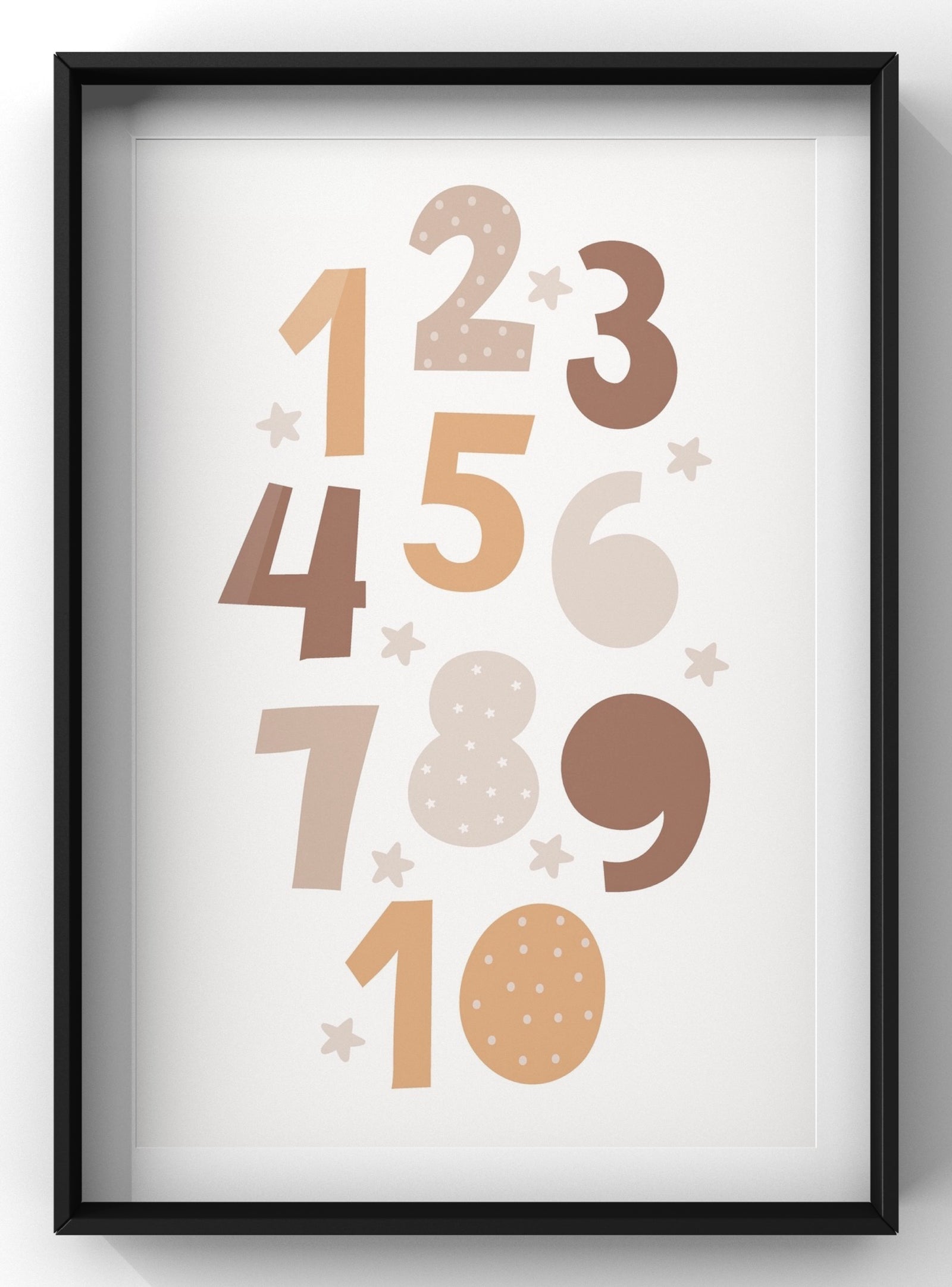 Cute Cartoon Boho Number Print | Nursery Wall Art