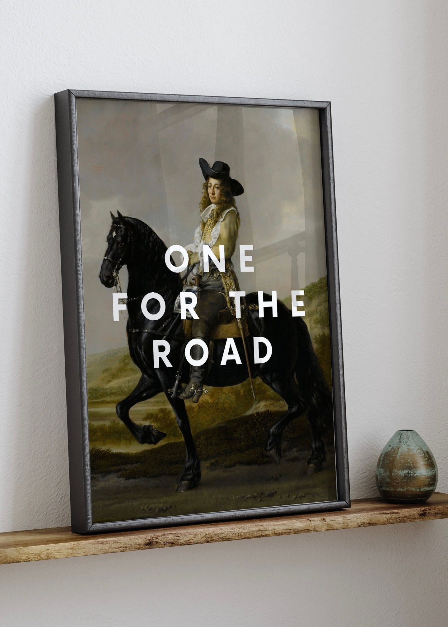 One For The Road | Alternative Vintage Horse Wall Art  | Funny quote print | Vintage Portrait Quote  Print