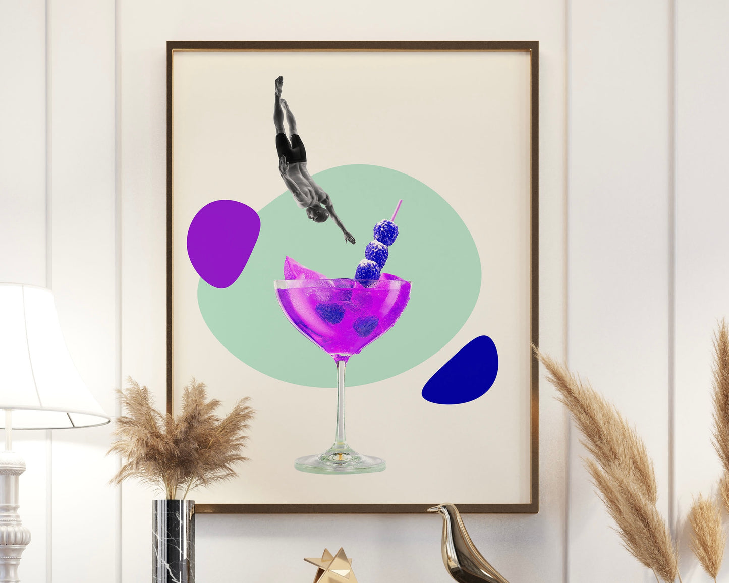 Driving into Martini | Quirky Cocktail Print