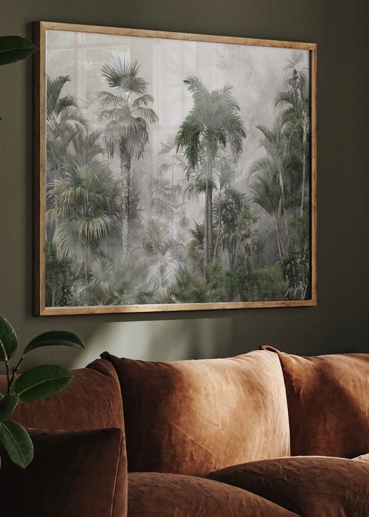 Tropical Forest Illustration Wall Art Print | Tropical Green Wall Art