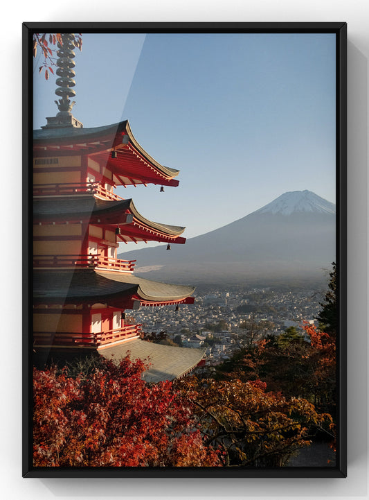 Mount Fuji Temple Wall Art | Photograph Travel Print