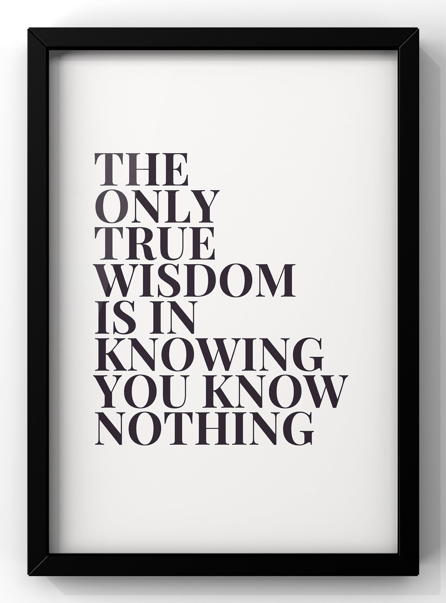 The Only True Wisdom is Knowing You Know Nothing | Motivational Quote Print