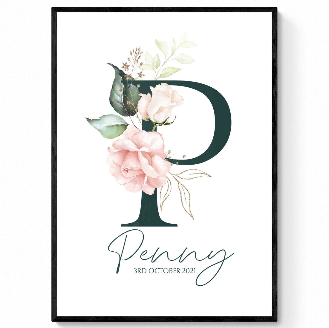 Personalised Letter Name Print | New Born Nursery Print