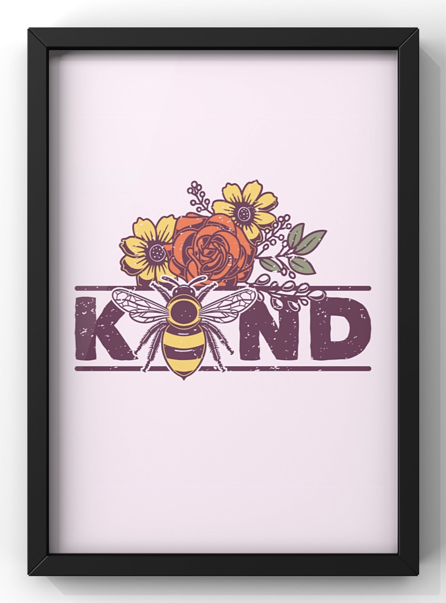Bee Kind Floral Quote Print