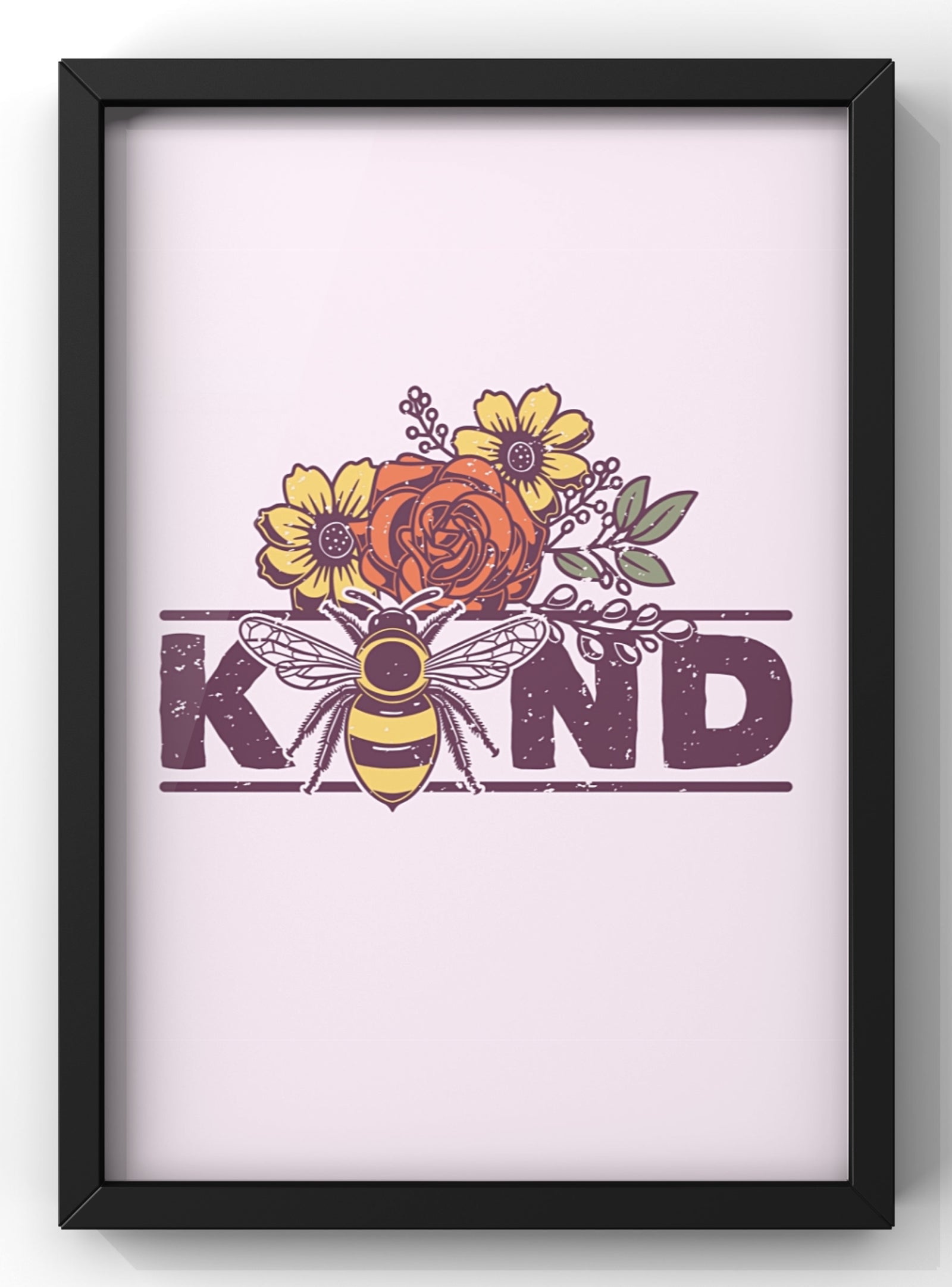 Bee Kind Floral Quote Print