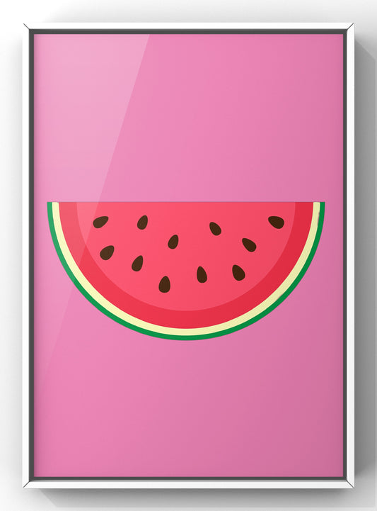 Minimal Bold Coloured Watermelon Slice Print