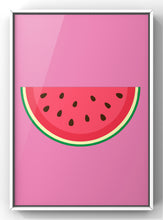 Load image into Gallery viewer, Minimal Bold Coloured Watermelon Slice Print
