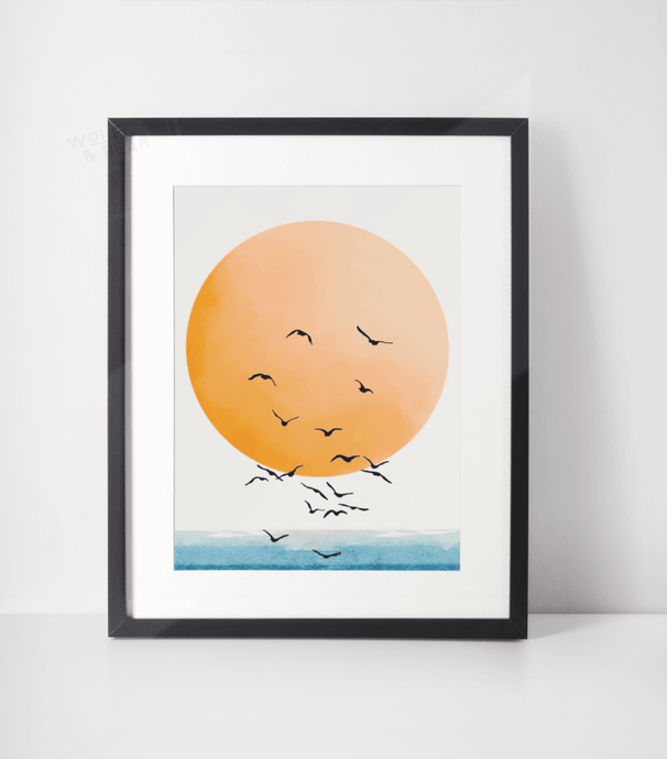 Watercolour Sunset Print