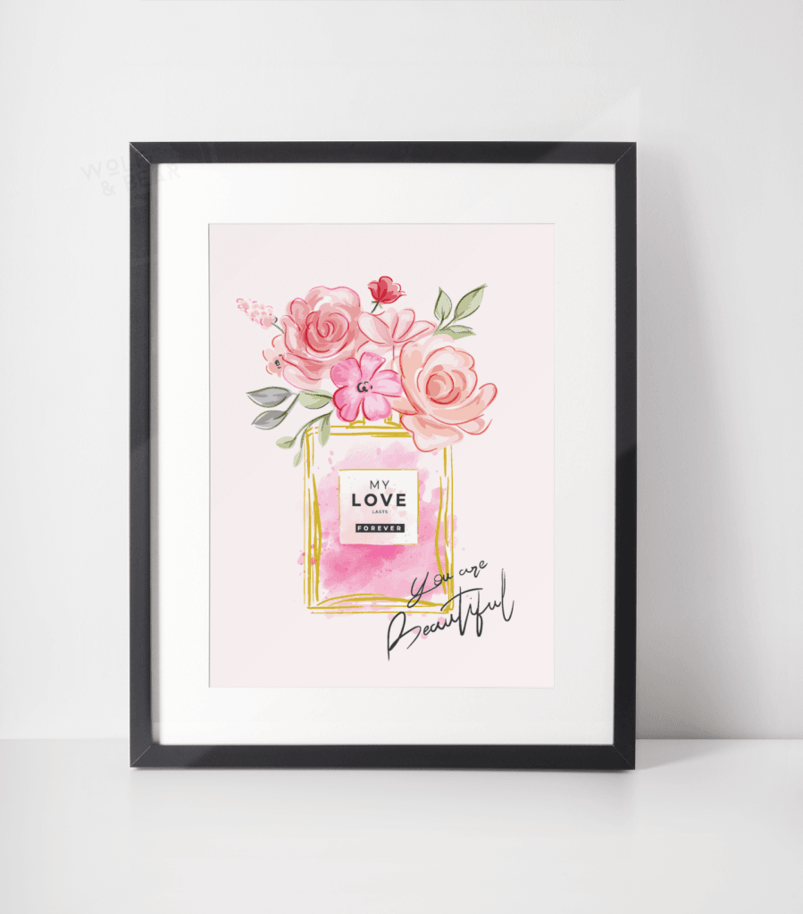You Are Beautiful Chanel Perfume Bottle Print